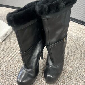 Yves Saint Laurent Black Leather Women's Boots
